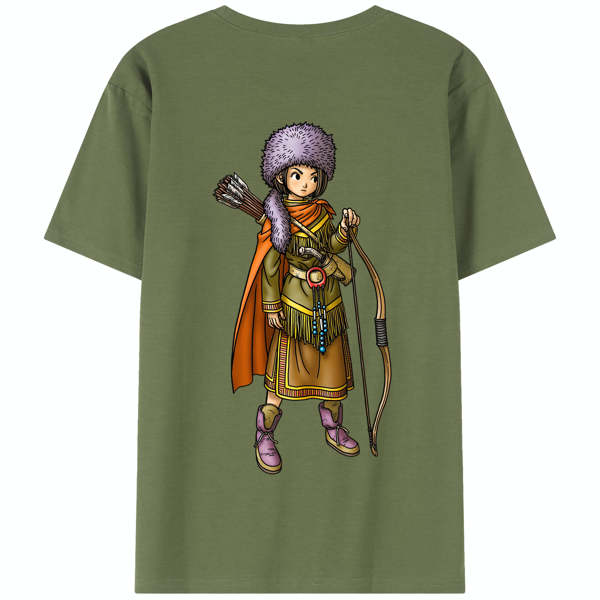 （画像用） ドラゴンクエスト Doragon Kuesuto Dragon Quest 綿100％半袖Tシャツ（背面プリント）